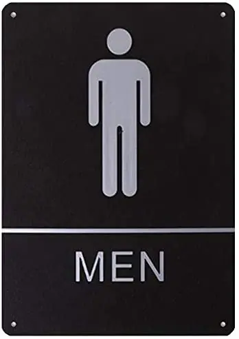 

NA 12" X 8" Bathroom Sign Toilet Tin Sign WC Sign Restroom Matel Sign