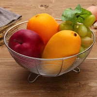 fruit and vegetable food basket large capacity bowl stainless steel kitchen drain rack vegetable storage snack tray