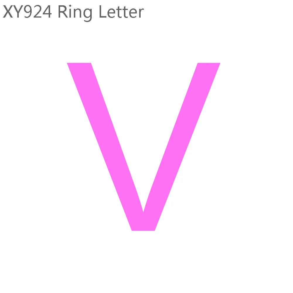 Letter V Trusta 925 Твердые ювелирные изделия из настоящего стерлингового серебра 26 букв A-Z коктейльное кольцо Размер 5 6 7 девочек Дети Рождественский подарок XY924 - Цвет основного камня: Letter V
