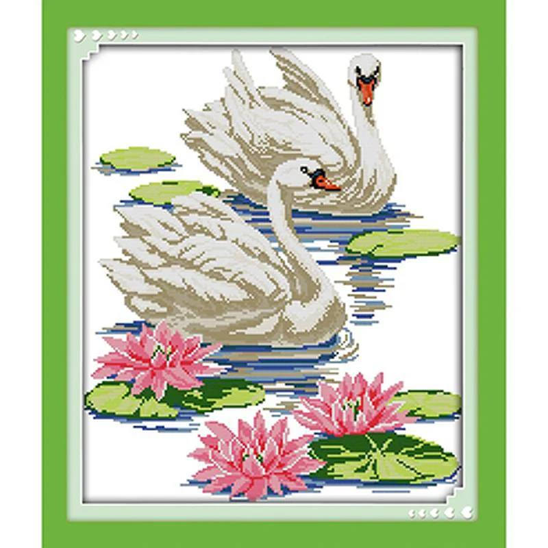 Набор для вышивки крестиком с изображением белого лебедя серии 11CT14CT животных