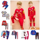 Комплекты детской одежды с изображением Микки Мауса для мальчиков, детская одежда для сна, комплекты пижам для девочек Холодное сердце, детская одежда для сна, Хлопковая пижама, пижама Человек-паук