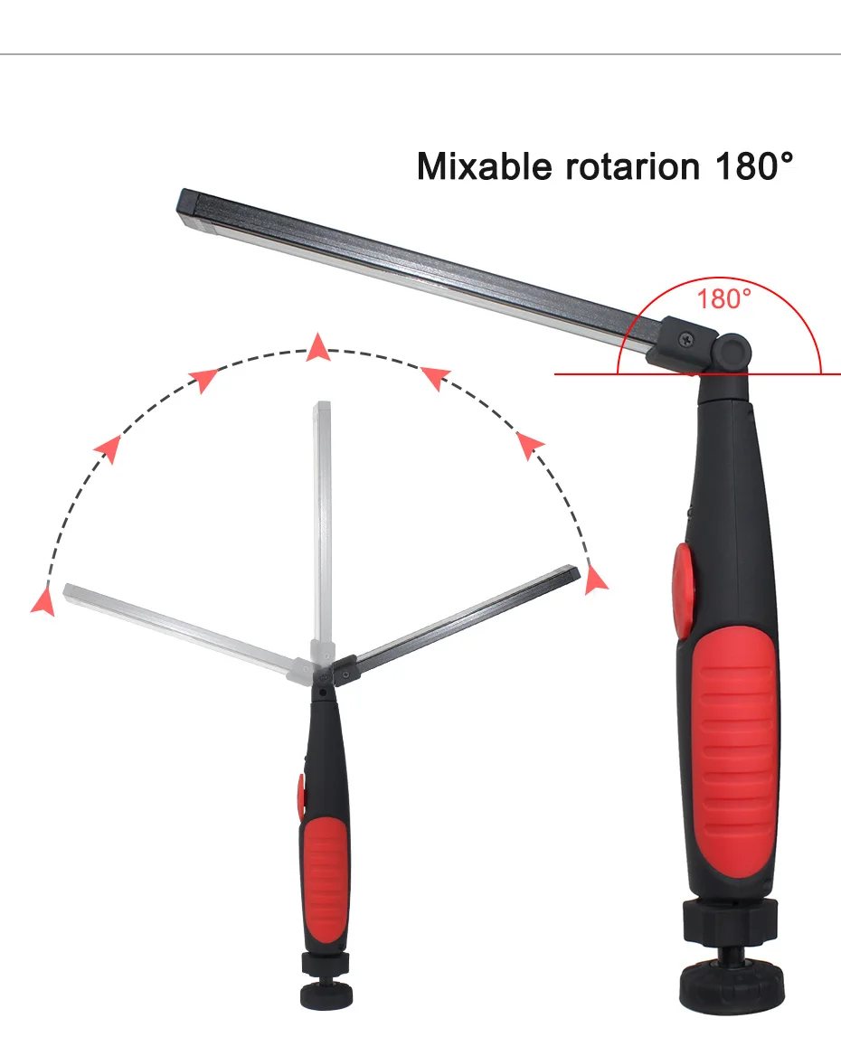 Портативный COB lampen industrieel USB Перезаряжаемый вращающийся на 360 ° Рабочий фонарь для мастерской, ремонта автомобиля, домашнего использования, аварийный D4