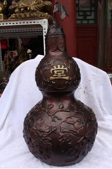 Бесплатная доставка 20-дюймовая огромная Китайская Красная бронзовая резная