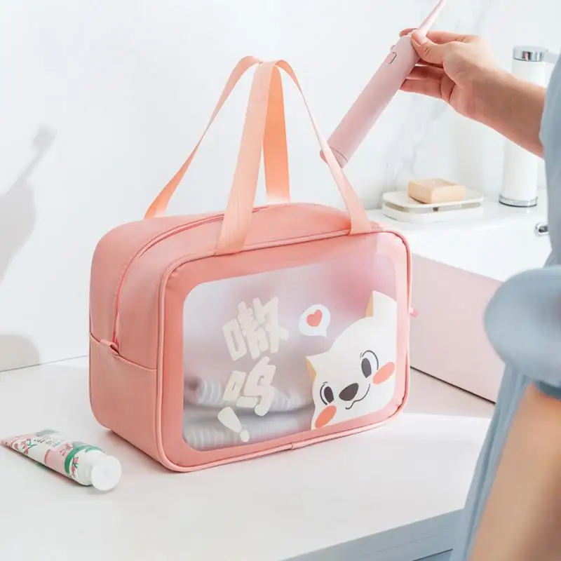 Женская портативная дорожная косметичка прозрачная Водонепроницаемая Сумочка