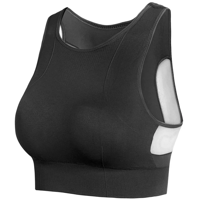 Женский бесшовный ударопрочный спортивный бюстгальтер со съемными чашками с