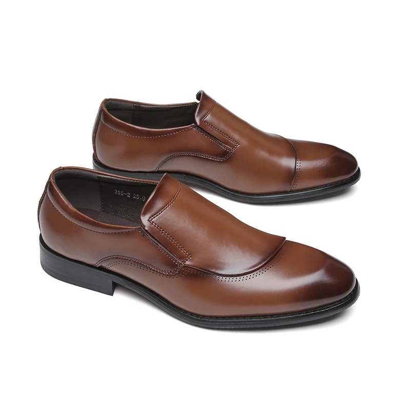 Туфли Misalwa мужские деловые Коровья спилок парадные туфли без застежки формальные