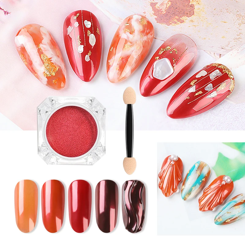 

Bling Shimmer Nail Powder Mirror Pigment Holographic Glitter Powder Metallic UV Gel Polishing Manicure Nail Art Decorations