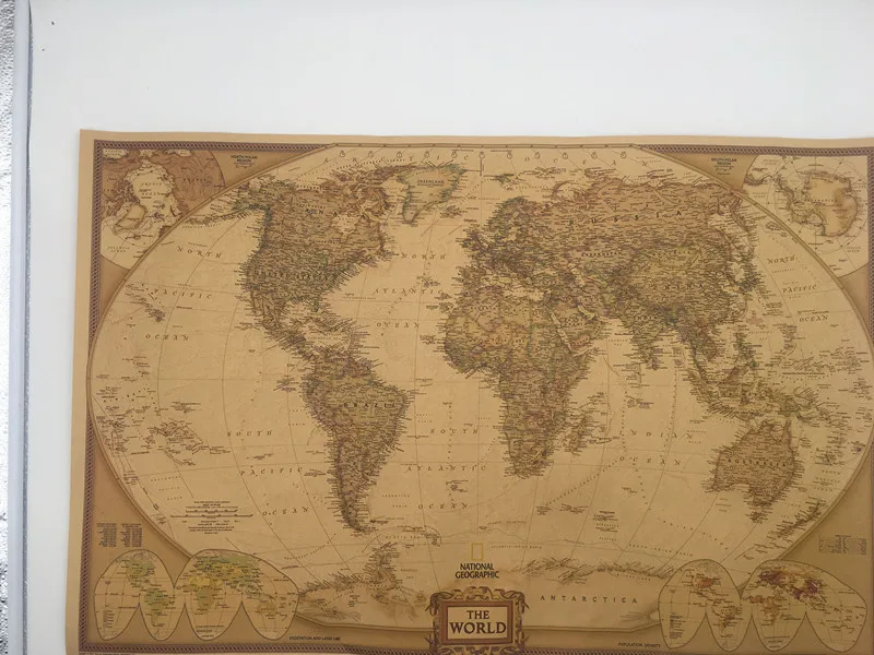 72 5x47 5 см винтажная карта мира офисные принадлежности детальный античный плакат