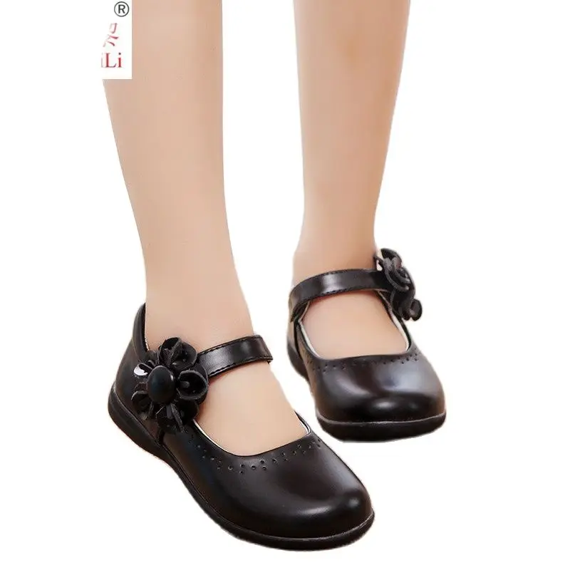 2022 Child Kids Dancing Shoes Girls Spring Autumn New Princess Single Leather Size 26-36 |