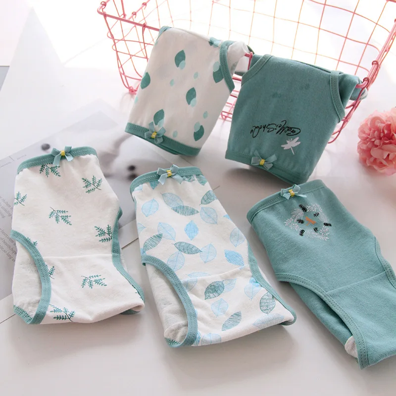 4 шт. хлопковые трусы для девочек подростков|Трусики| |