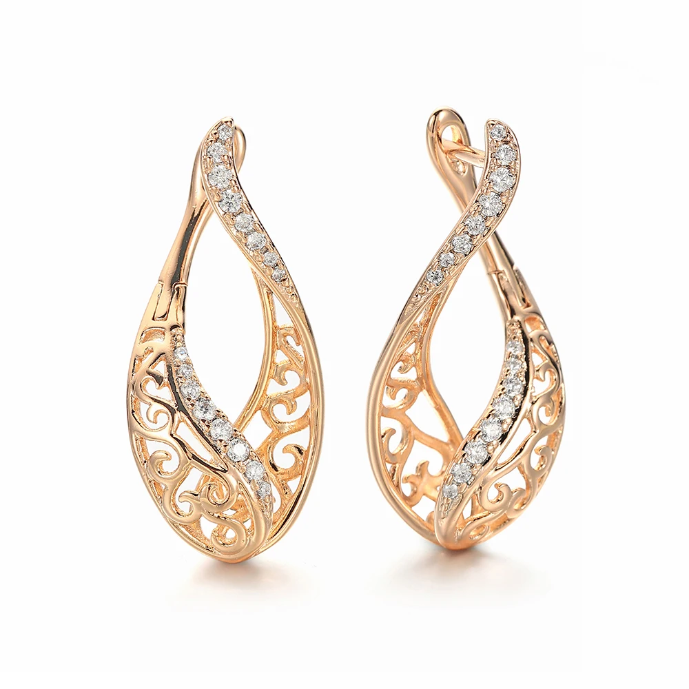 Серьги-гвоздики в форме капли русском стиле женские изысканные ювелирные