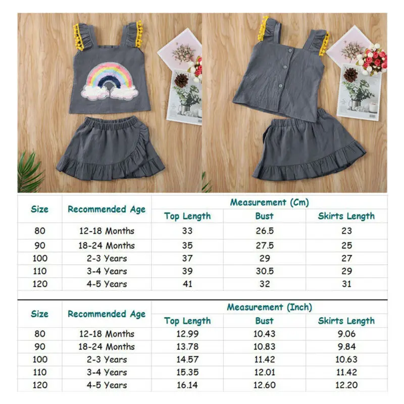 2 шт. Радужный жилет и юбка с оборками | Мать ребенок