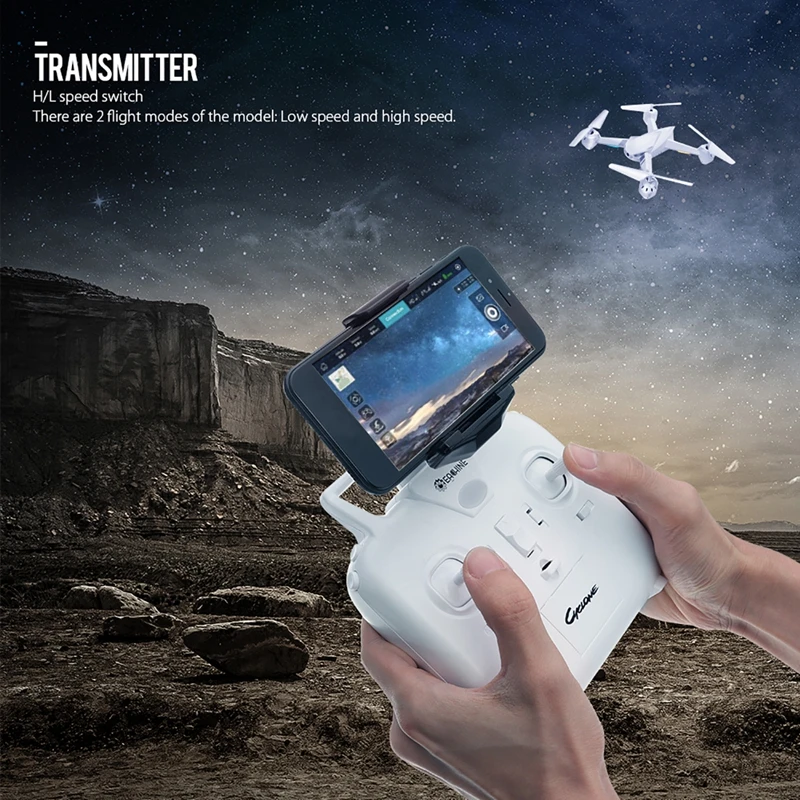 Eachine E32HW WiFi FPV с HD камерой 720P режим удержания высоты черный две батареи RC Дрон