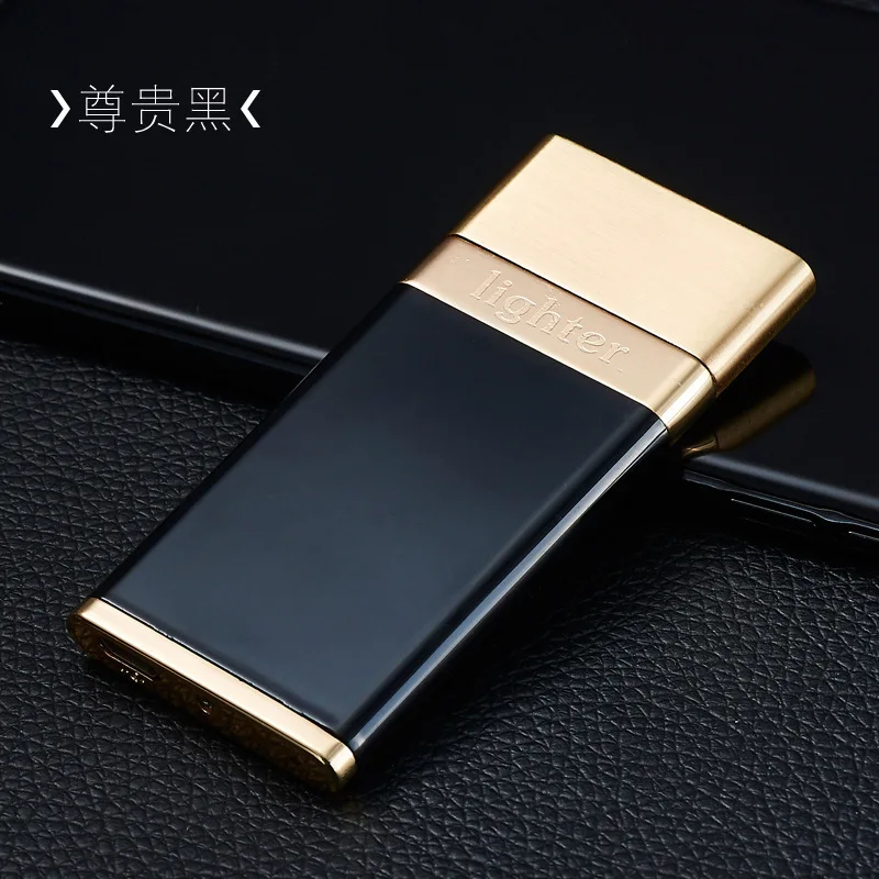 Ультратонкая двухсторонняя Зажигалка для сигарет ветрозащитная беспламенная USB