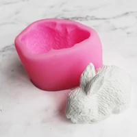 3d rabbit shape liquid silicone mold soft pottery diy fondant cake decor mousse cookie making tools clay glue mould f107
