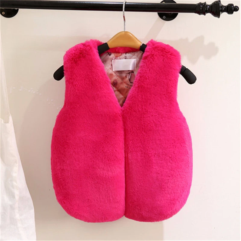 Меховой жилет для девочек Осенний из искусственного лисьего меха мальчиков