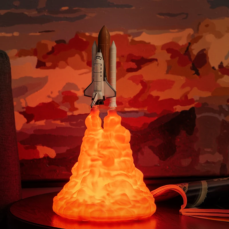 

Новинка 2019, Прямая поставка, Космический Шаттл, лампа и искусство в светильник щении, 3D печать для любителей космоса