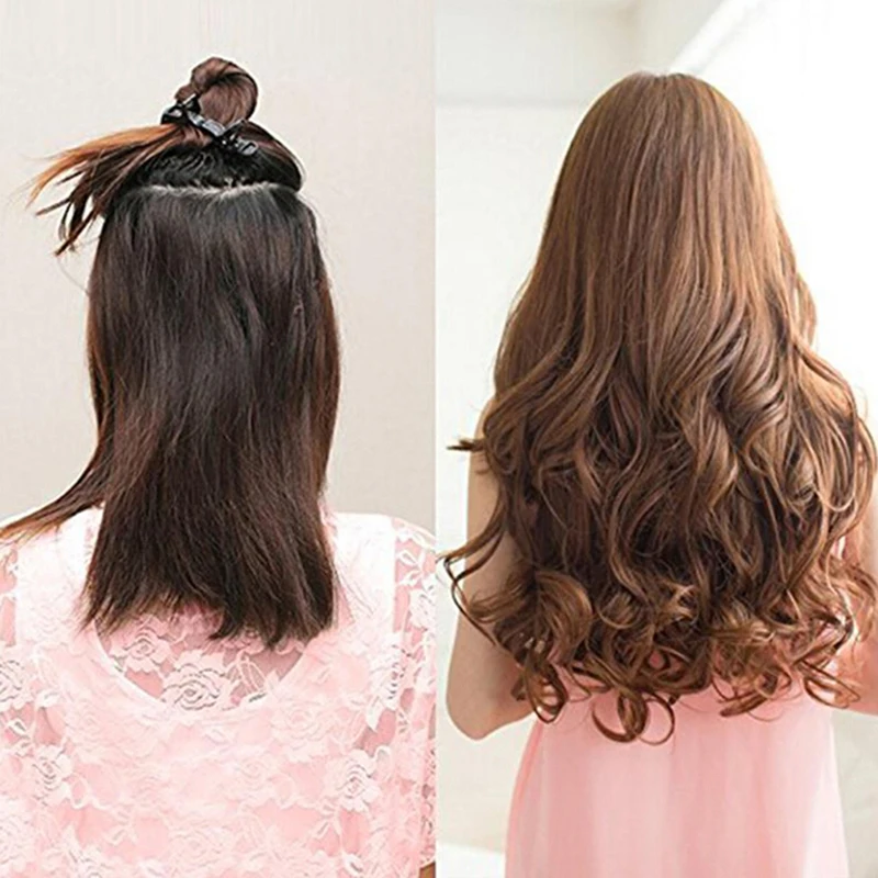 55 см длина головы волнистые клипсы синтетические волосы для наращивания 5