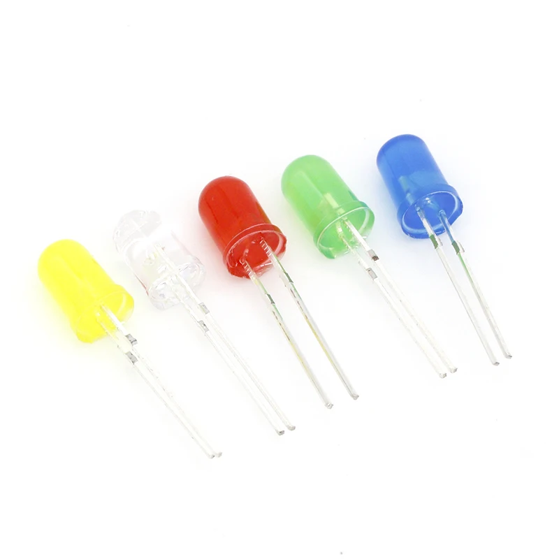 100pcs 5mm LED diode Light Assorted Kit DIY LEDs Set White Yellow Red Green Blue electronic diy kit | Обустройство дома
