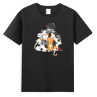 Футболка мужская в стиле Харадзюку, милый Графический Топ с кошкой и аниме, уличная одежда в стиле хип-хоп, городской тренд, лето 2021