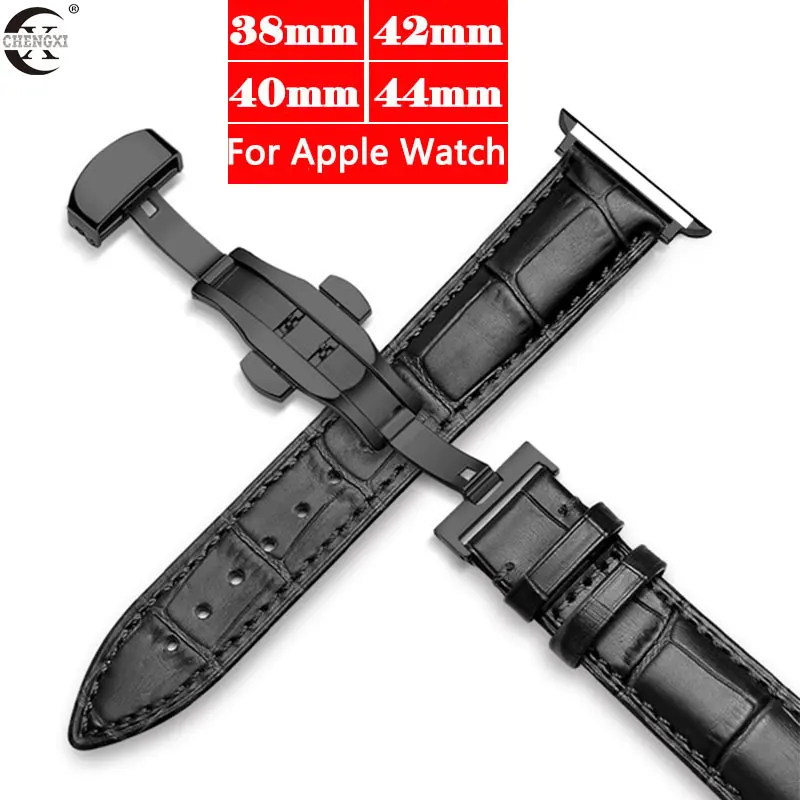 

Genuine Leather Strap Loop For Apple Watch band watchband For iWatch 3/2/1 38mm 42mm For iWatch 4/5 40mm 44mm Watch Accessories