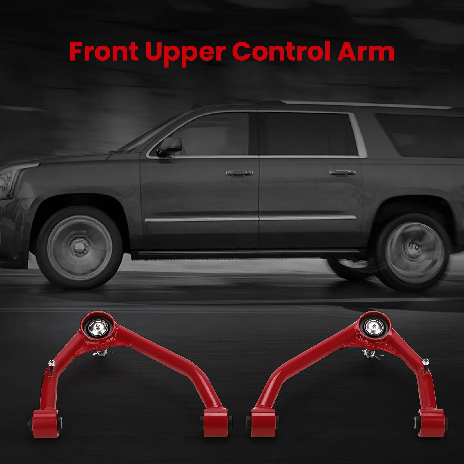 

2x A-Arms Front Upper Control Arms For Chevrolet Avalanche 1500 2007-2015 2WD 4WD 6-lug W/ Bushings