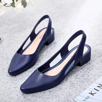 fashion shallow sandals mid low heel non slip women heels office lady soft sole candy color work shoes breathable casual shoes