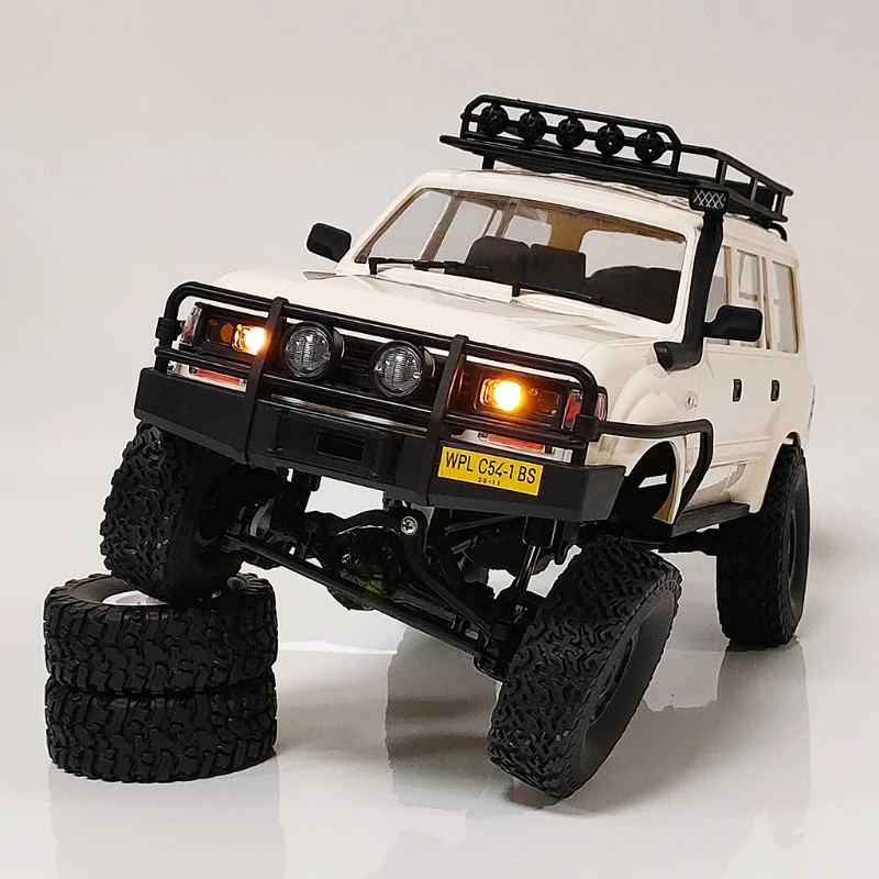 

Children Full Scale Four-wheel Drive Classic Land Cruiser RC Rock Crawler Car Model Toy DIY Assembly Parts 4WD Remote Control RC