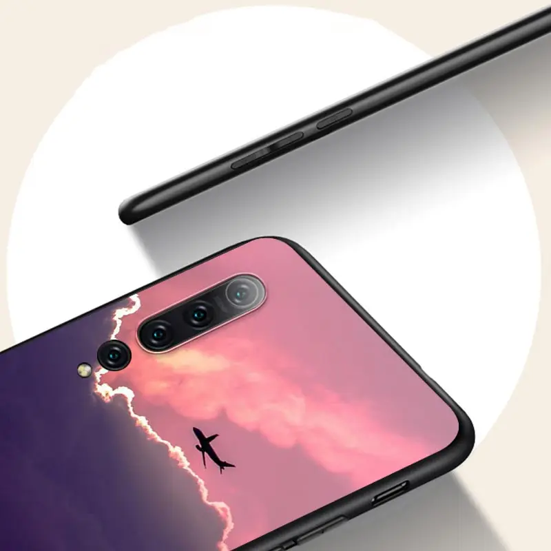 

Silicone Cover Aircraft Sky For Xiaomi Mi 11 10 10i 10T 9T 9SE 9 8 Note 10 Lite Pro Ultra Black phone case
