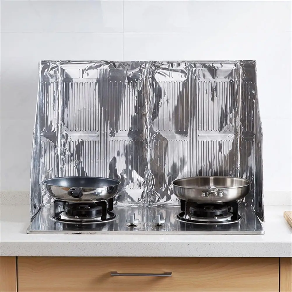 Kitchen Cooking Frying Pan Oil Splash Shield Screen Cover Gas Stove Anti Splatter Guard Oil Divider Splash Proof Baffle Tools
