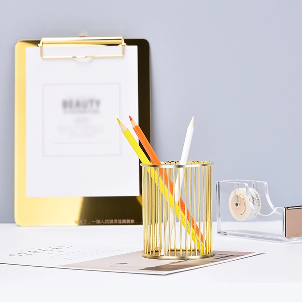 Держатель для ручек аккуратный Железный полый органайзер кистей макияжа