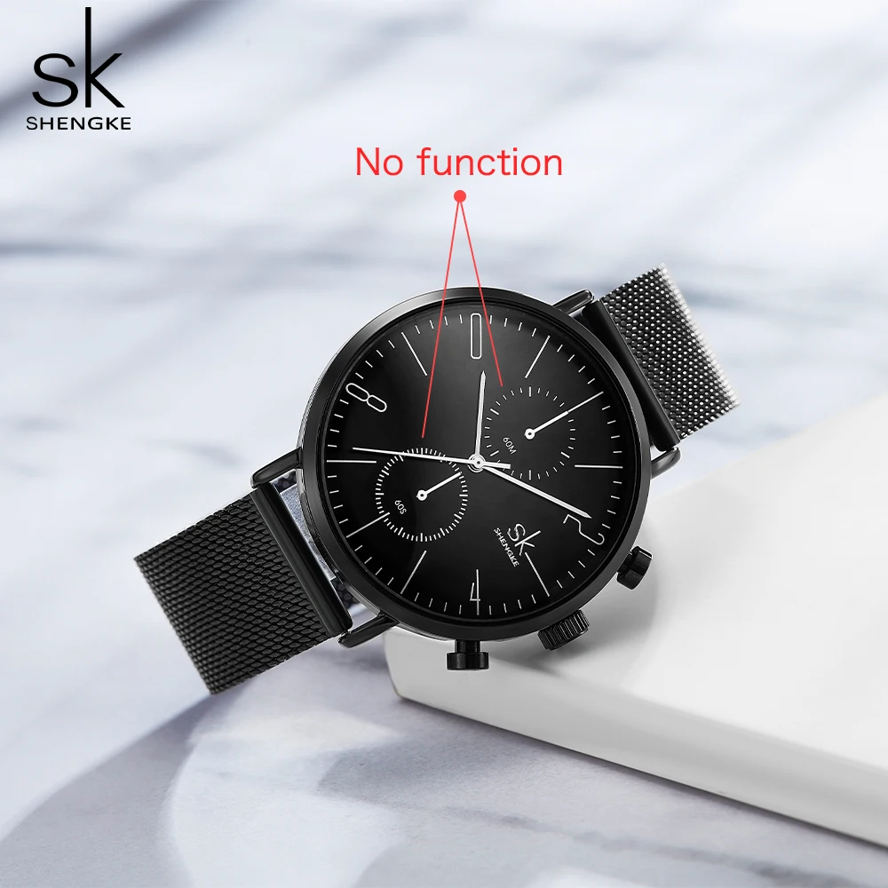 Часы Shengke мужские деловые Модные кварцевые наручные с кожаным ремешком|Кварцевые