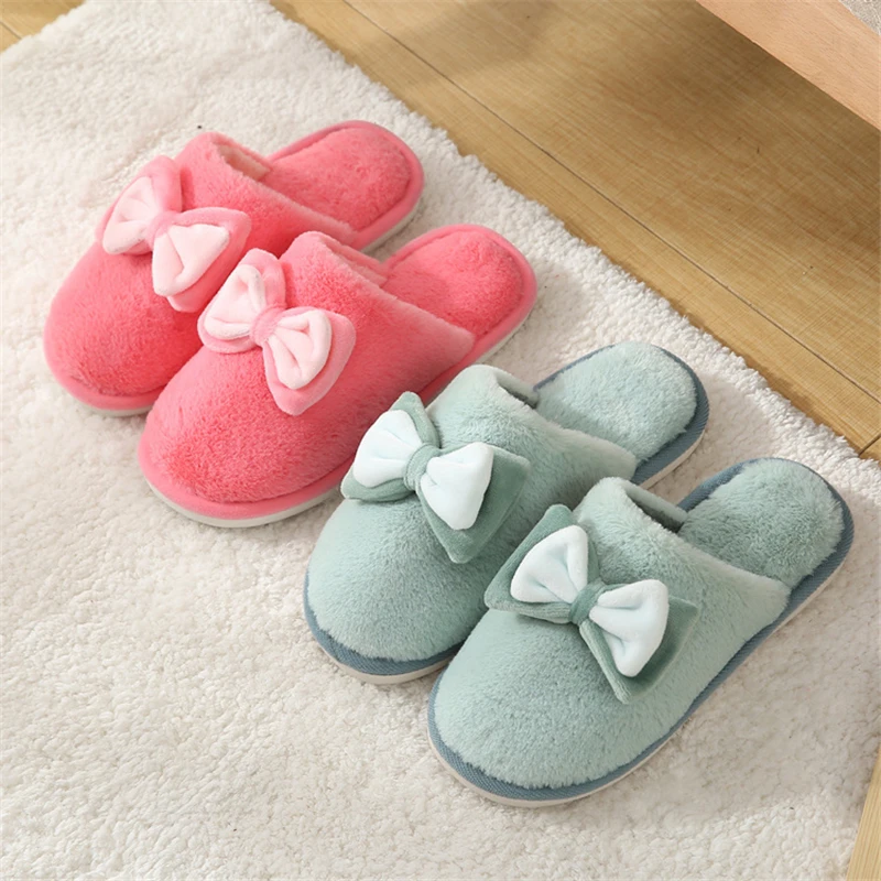 2019 г. Милая Нескользящая Зимняя обувь женские домашние тапочки комнатные