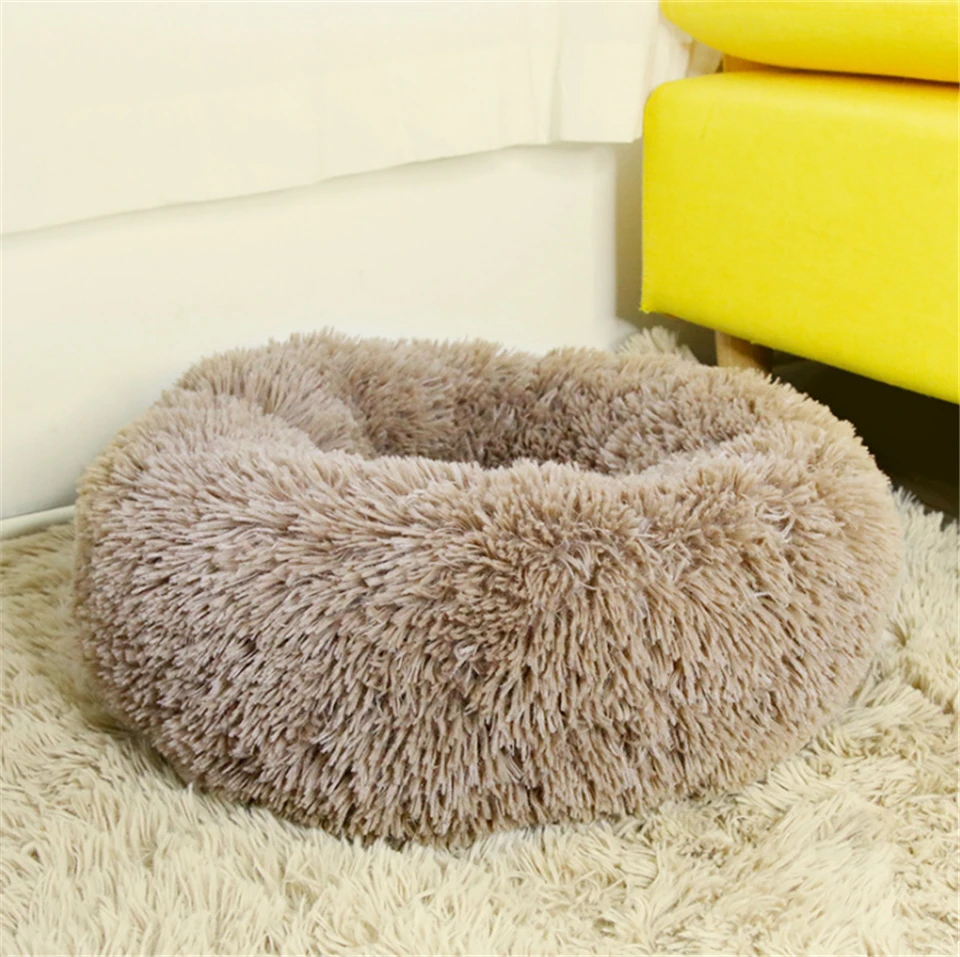 

Pet Kennel Winter Warm Non-Slip Cat Sofa Super Soft Long Plush Cushion Mats Solid Color Environmental Friendly Pet Accessories
