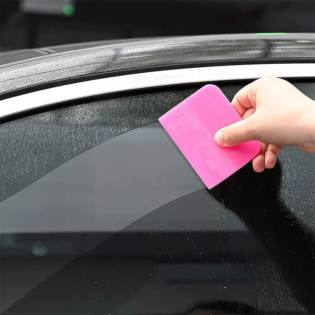 

3 Sizes Pink Scraper Soft Rubber Car Window Squeegee Home Office Tint Glass Vinyl Scraper Tools Auto Water Wiper Wrap Blade O7q8