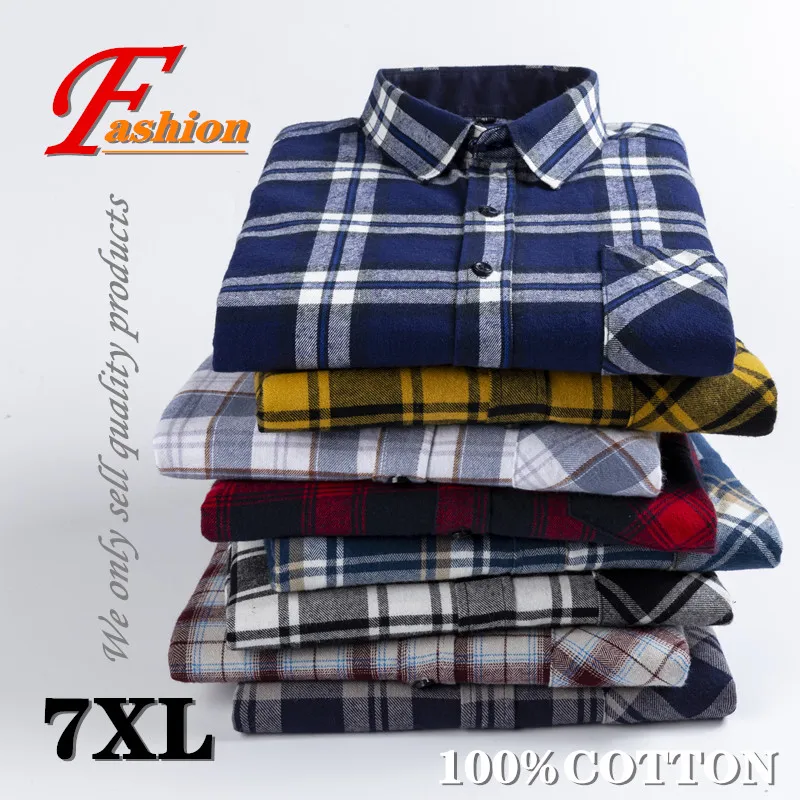 High-grade men's classic British style casual plaid shirt Breathable Comfortable Crease proof Colorfast Anti-Pilling Plus-size | Мужская