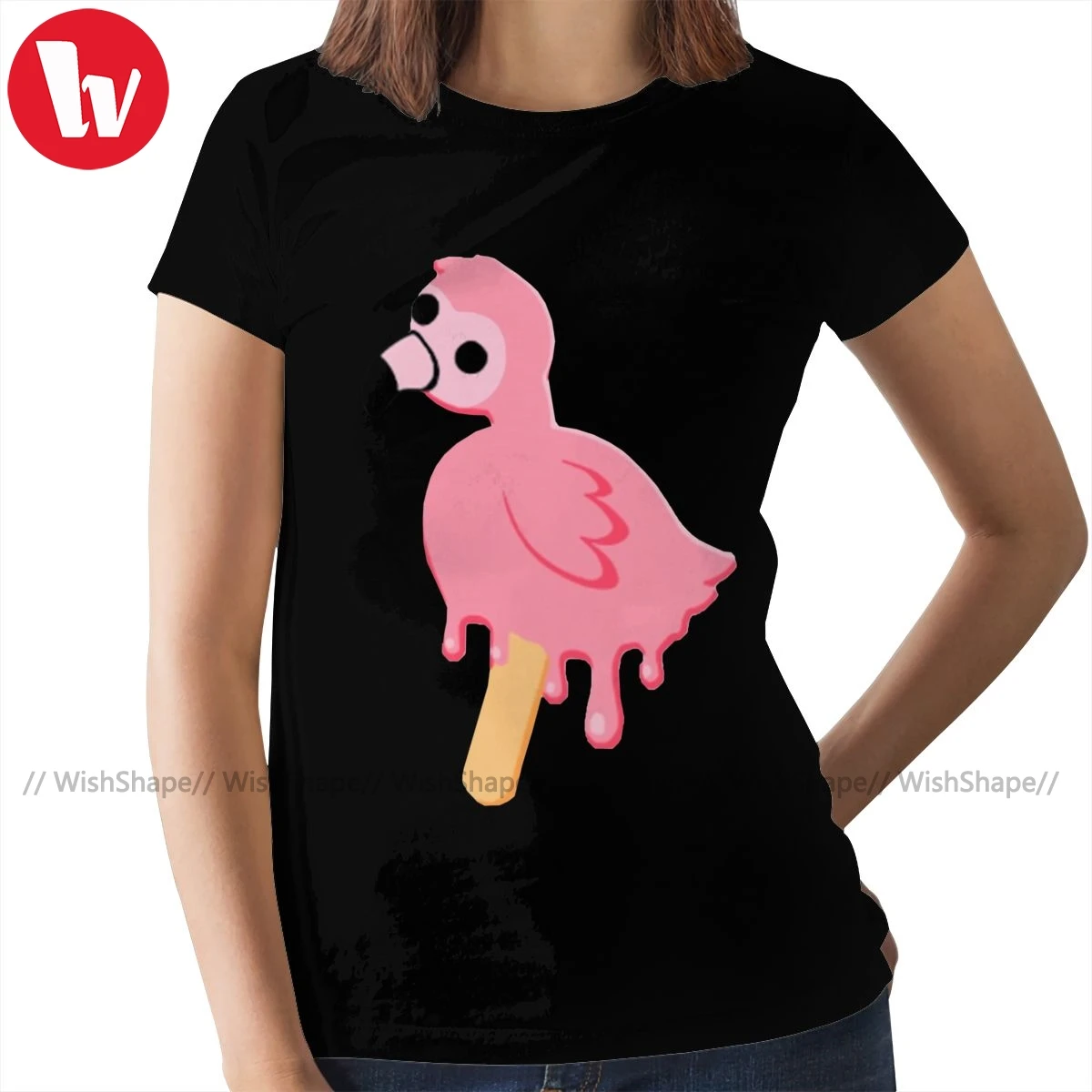 Футболка с Фламинго плавления Поп фиолетовая Хлопковая женская футболка