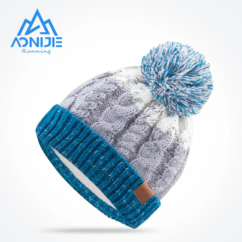 

AONJIE M28 Adult Kid Children Thick Cable Winter Fleece Lined Knitted Hat Cuffed Beanie Skull Cap Circle Loop Scarf For Skiing