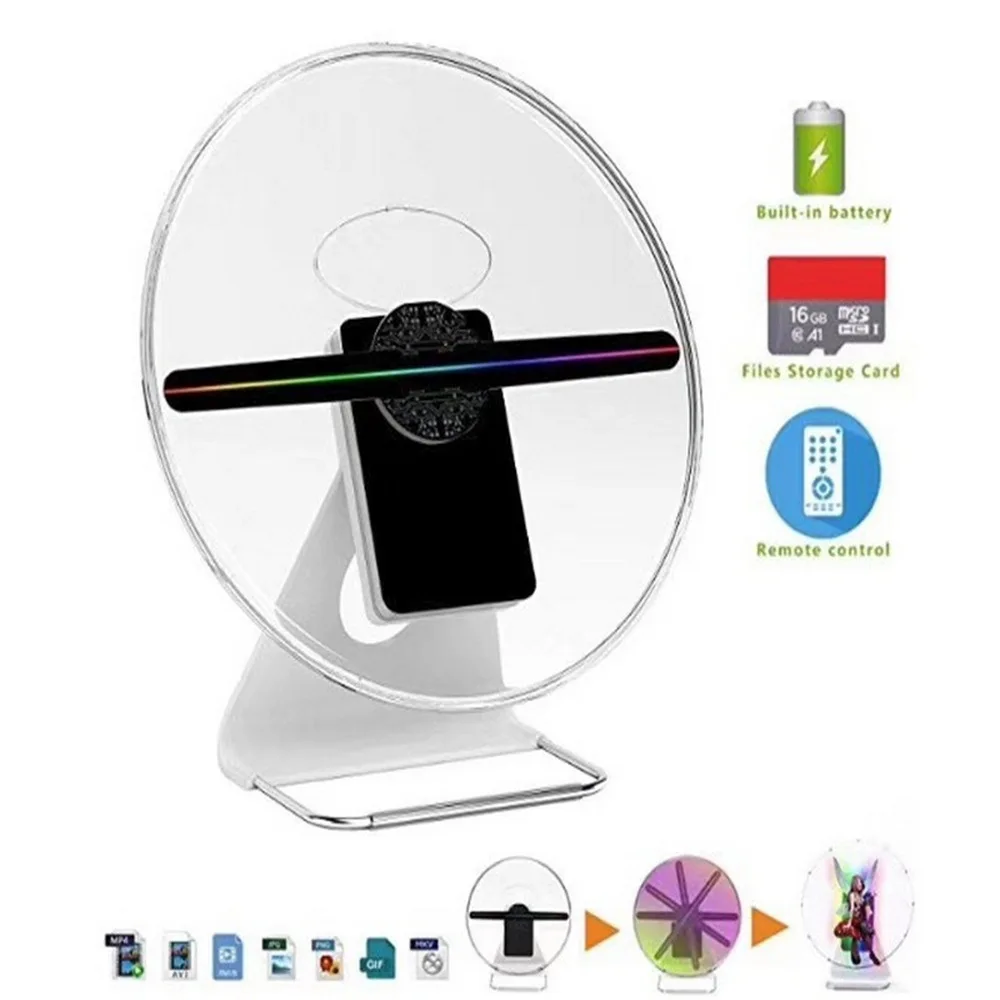 

3D Hologram Projector Advertising Machine Desktop Naked Eye Vertical Fan Screen for Shopping Malls Exhibitions, Party Bars