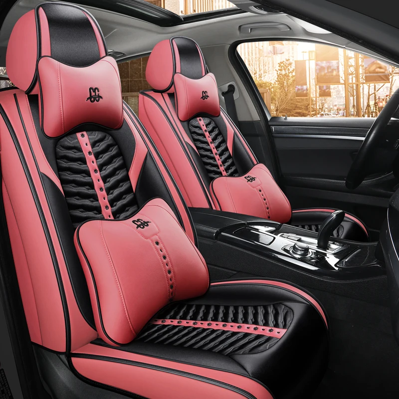 

Autocovers Car Seat Covers For Sedan SUV Durable Leather Universal Five Seats Set For 5 Seater For Front and Back Seats P5412