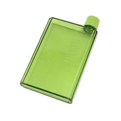 GREEN Книжный бумажный стаканчик Botlte плоская фляга для воды портативный прозрачный книжный бумажный коврик бутылка для воды плоский чайник для напитков бутылка для ноутбука - Цвет: GREEN