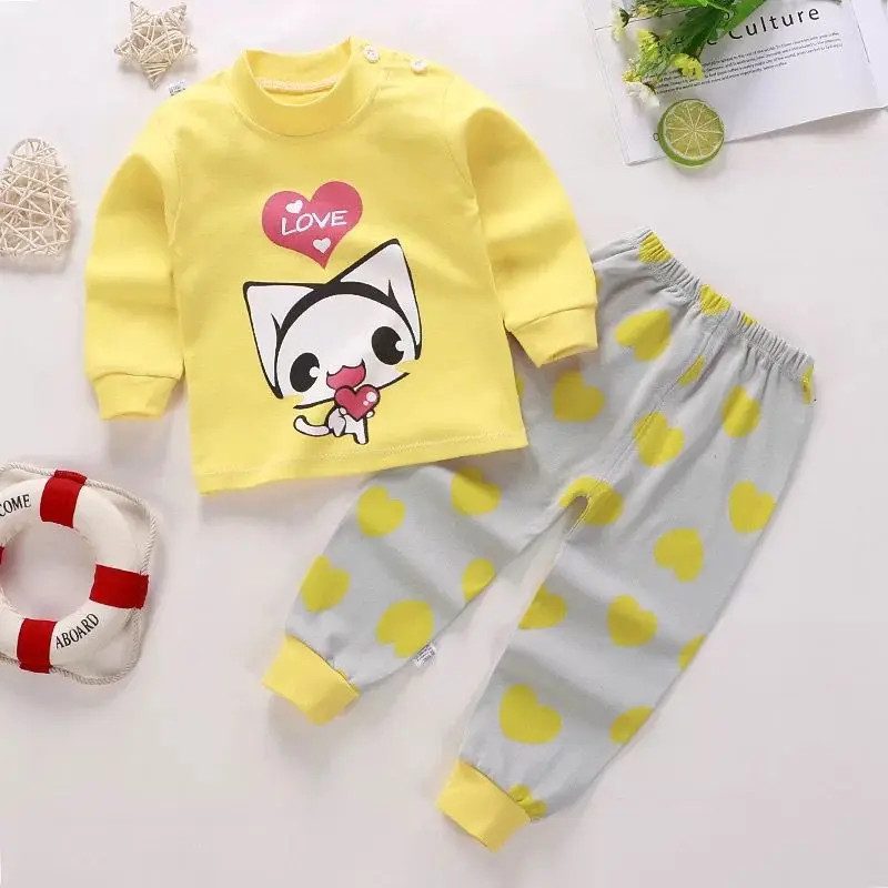 Baby Kids Cartoon Animal Pajamas Sets Cotton T-shirt+Pants Boy Girl Clothing Spring Autumn 2pcs Children's Sleepwear Suit Pyjama enlarge