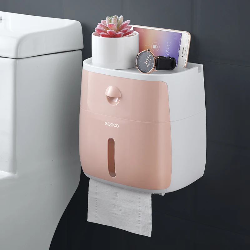 Pink Держатель для туалетной бумаги Водонепроницаемый креативный держатель для бумажных полотенец для кухни, ванной, туалетная бумага коробка для хранения держатель рулона унитаза - Цвет: Pink