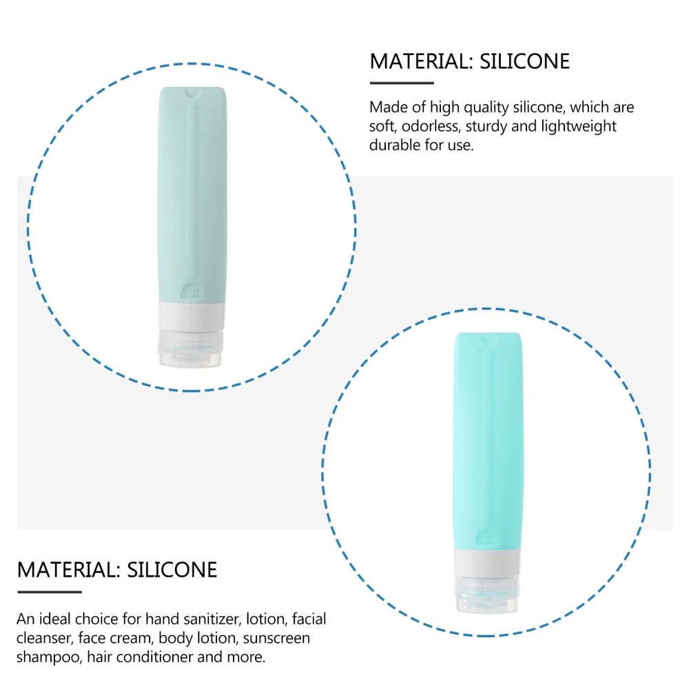 

4Pcs 80ml Travel Bottles Carry on Leak Proof Containers Shampoo Lotion Dispenser