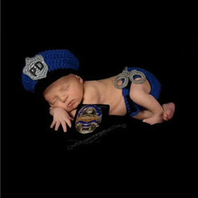 Children's photography Clothing Baby Handmade Wool Knitting Hat And Diaper Cover Photo Props |