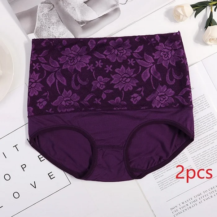 Новое нижнее белье, женские трусики, высокая посадка, хлопковые трусы, Cueca размера плюс, сексуальные прозрачные трусики, женские трусы, нижнее белье - Цвет: purple purple