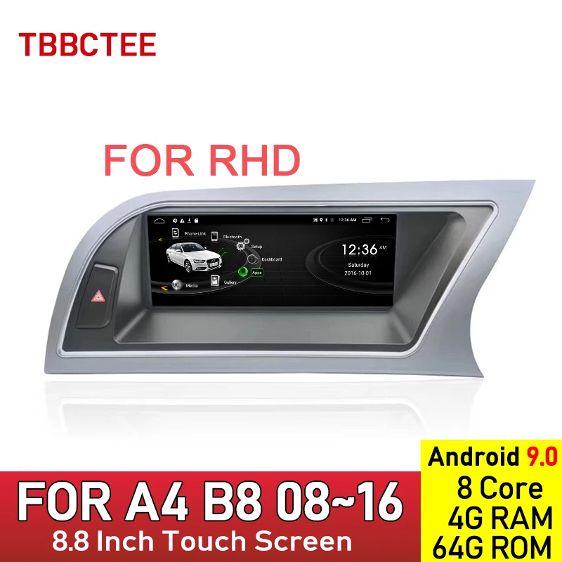 Автомагнитола на Android 9 0 8 ядер 4 + 64 ГБ для Audi A4 B8 8K 2008 ~ 2016 MMI автомобильный