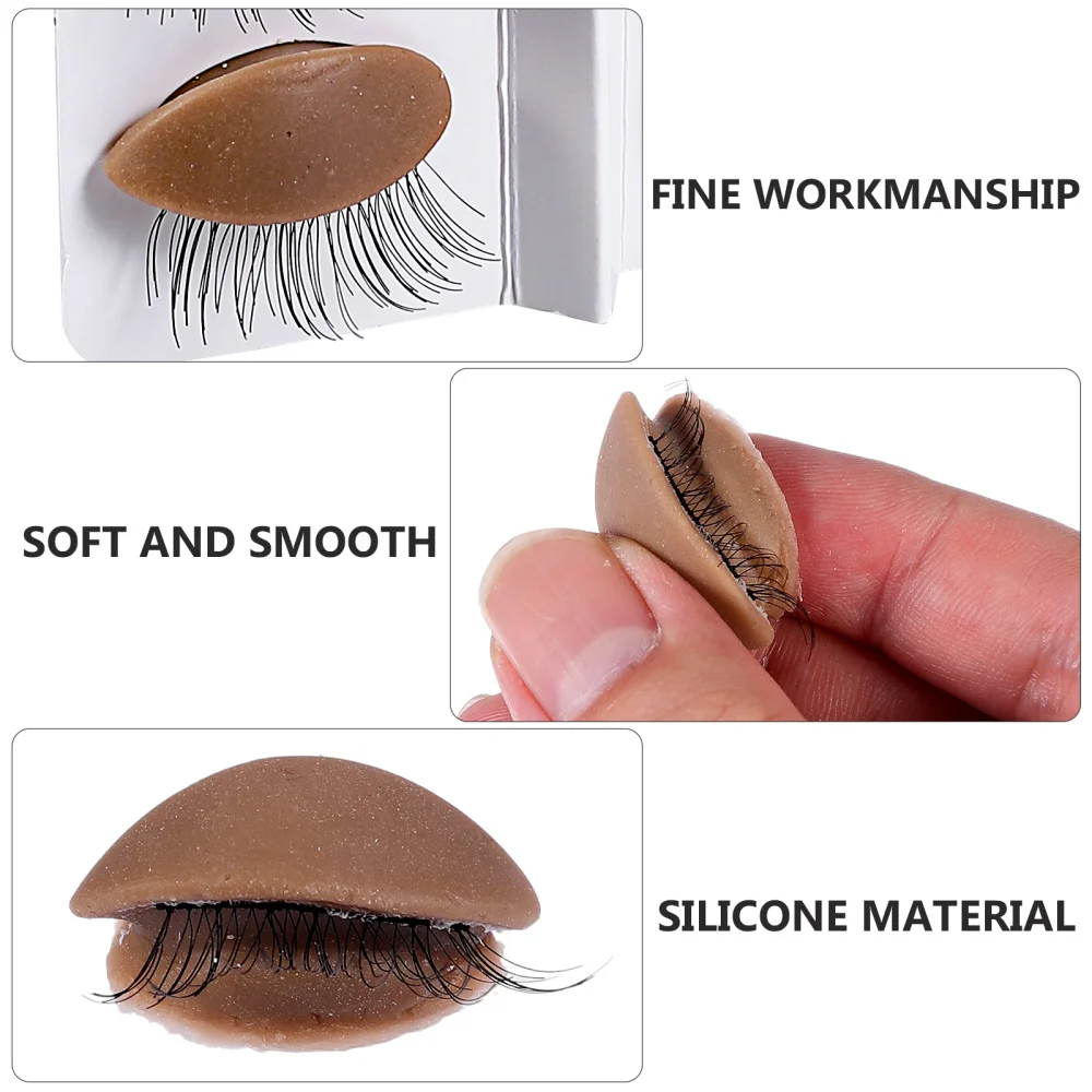

6 Pairs Mannequin Head Removable Eyelids Eyelash Training Practice Tools
