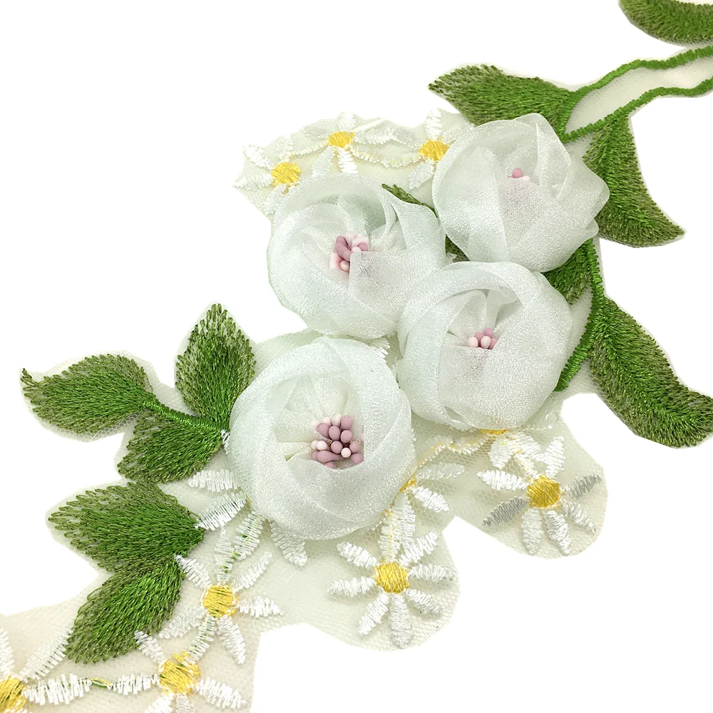 

6pc 3D Flower Embroidery Patch Lace Appliques Embroidered Patches For Clothing Clothes Stickers Parches Ropa Sew On AC1513