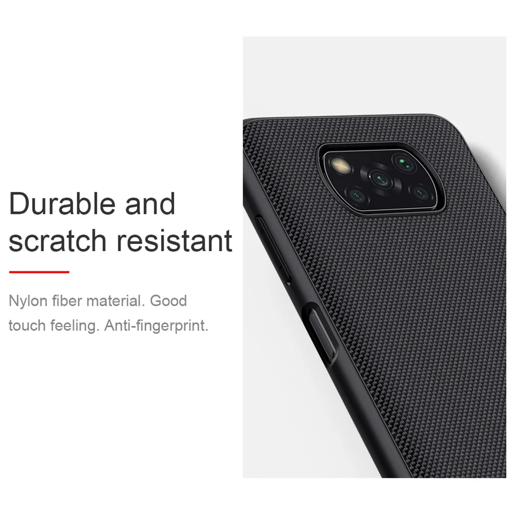 for xiaomi poco x3 pro phone case nillkin textured nylon fiber non slip design back cover for xiaomi poco x3 pro 6 67 inch case free global shipping